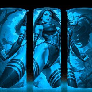 Glow in the Dark Psylocke X-men Super Hero Comic Book Cup Mug Tumbler 20oz